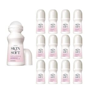 12- PACK Avon Skin So Soft Pink and White Roll-On Deodorant Collection